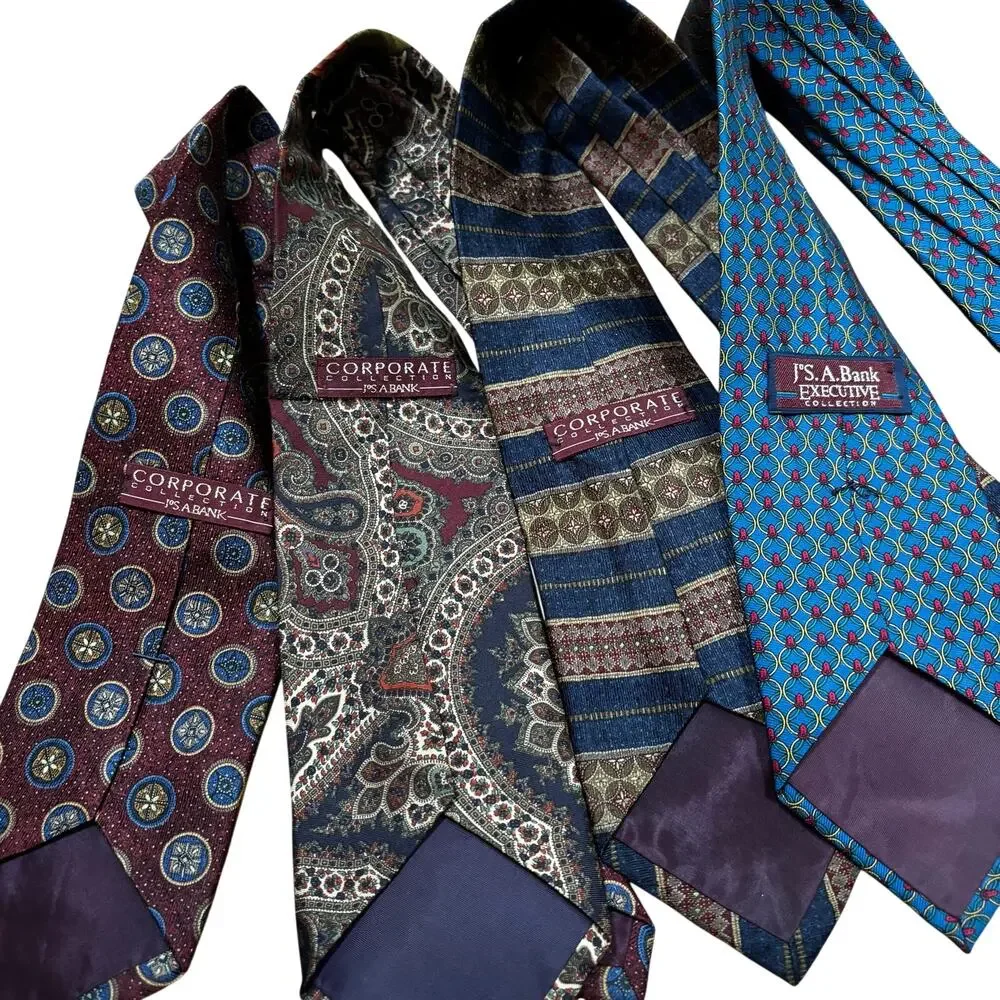 4 Vintage all silk neck ties from Jos A Bank Corporate Executive career series